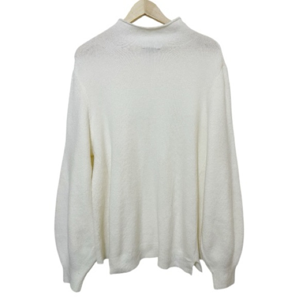 Gibson Latimer Cream Soft Stretchy Mock Neck Women’s Sweater - Size Large - Picture 3 of 5
